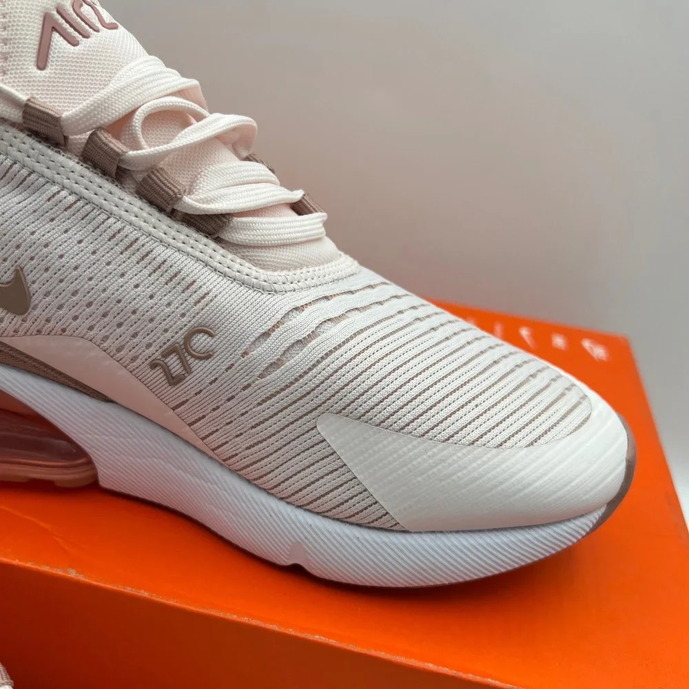 Nike Air Max 270 Womens 6 Pink Tan‎ Low Top Mesh Athletic Running Sneakers